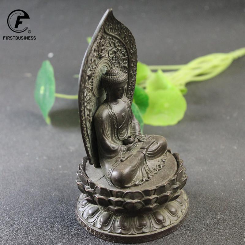 Antique Copper Shakyamuni Buddha Statue Brass Handmade Buddhism Sculpture Hindu Feng Shui Figurines Meditation Home Decorations