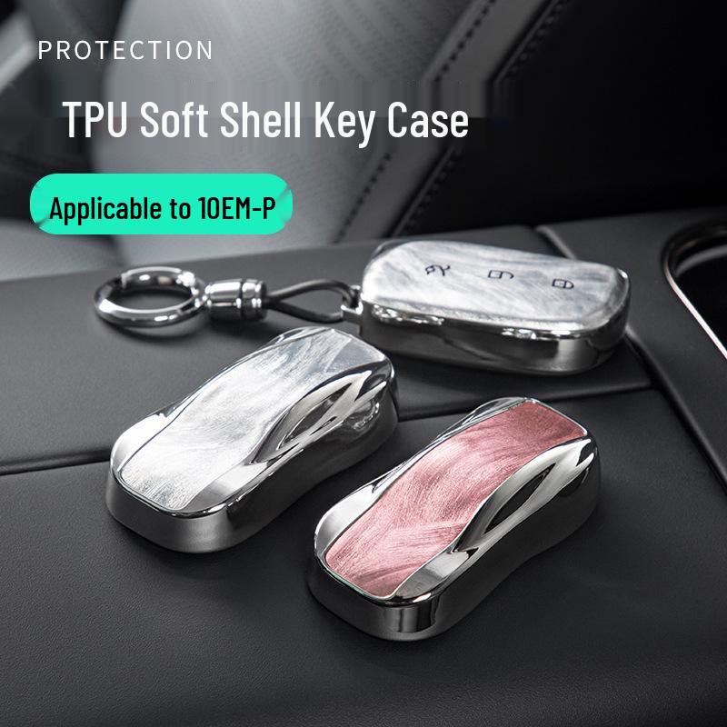 Lynk & Co 10EMP Car Key Bag TPU Cover with Gauze Texture