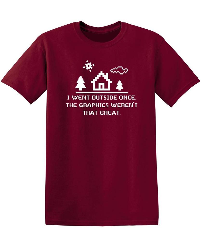 I Went Outside Once Adult Humor Graphic Novelty Sarcastic Funny T Shirt