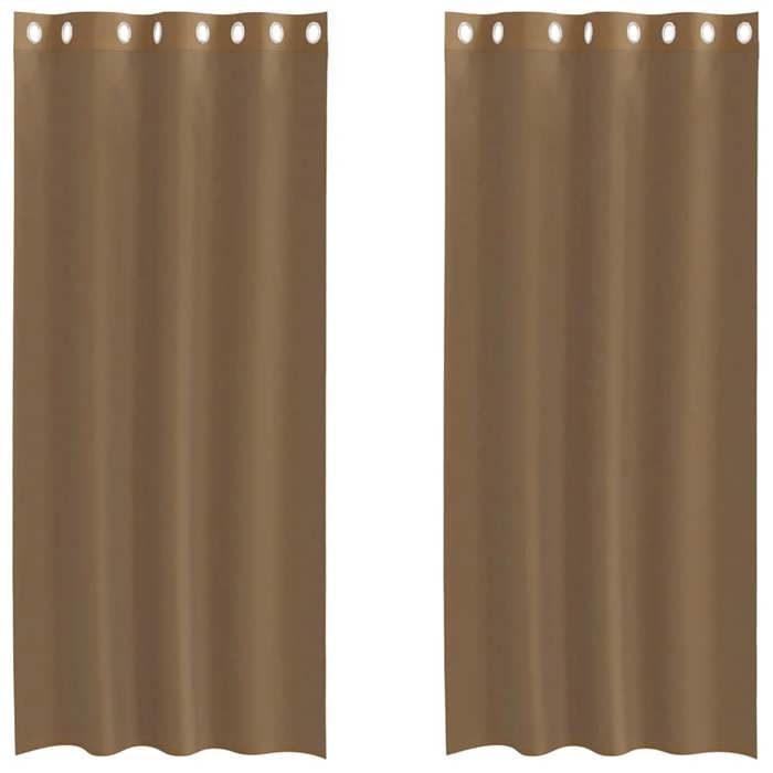 VidaXL Voile Curtains with Eyelets 2 Pcs Light Brown, Net Curtain, Sheer Curtain, Window Voile, Treatment 4102128