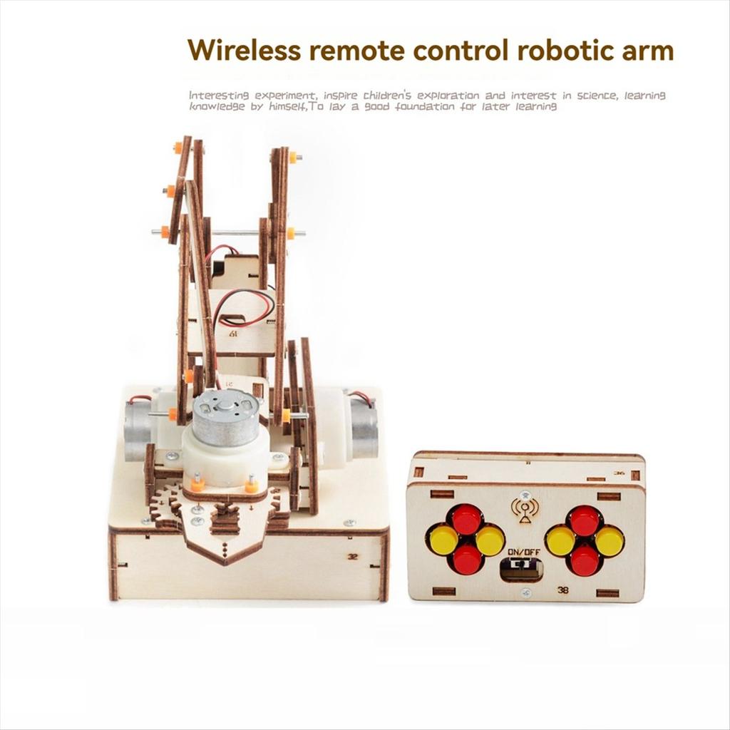 BHBL DIY Wireless Remote Control Mechanical Arm Model Kit for Kids Physics Experimental Tool Kit Children Learning DIY Kit