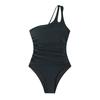 New Women's One-Piece Swimsuit Pure Color Single Shoulder Tight-Fitting Cross-Border New Style Popular Integrated Swimsuit