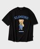 ELIMENO El Study Bear Artwork Oversized Short Sleeve T-Shirt Black