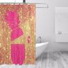 Yellow Pineapple Printed Waterproof Shower Curtains Polyester Bathroom Curtains With Hooks Eco-Friendly Decorative Bath Curtain