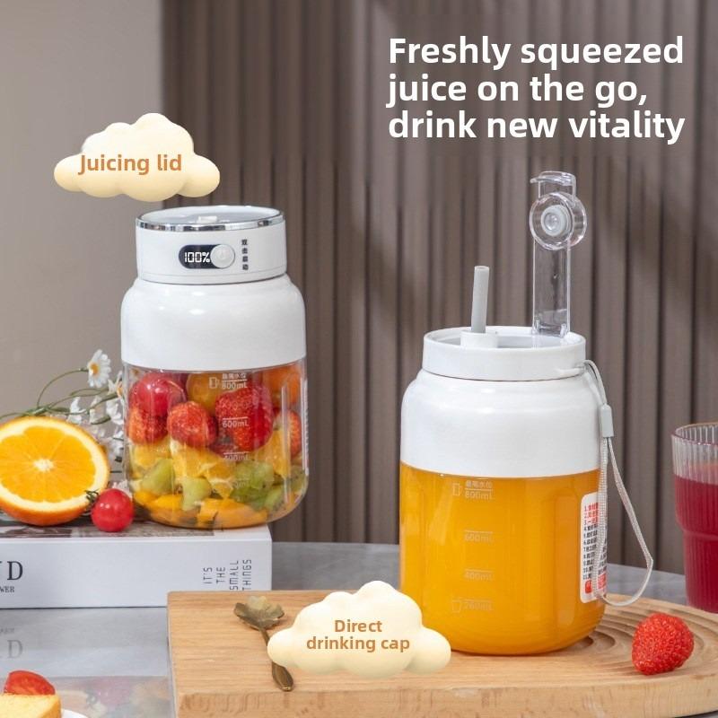 5‑Min Fast Charging Portable Blender Dual‑Lid Blend‑and‑Go Juicer Cup USB Rechargeable for Home Outdoor Camping Trips
