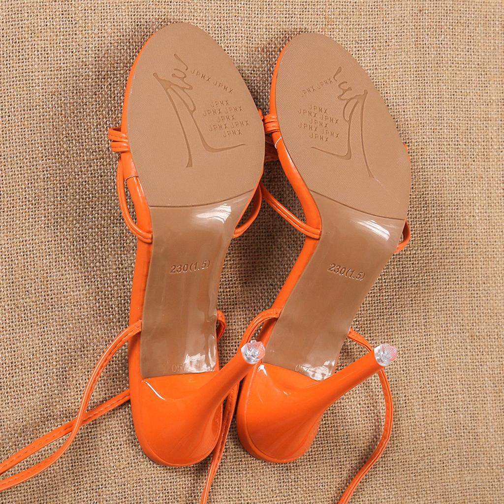 Foreign trade new sandals women's 2025 summer round head thin heel strap high heel sandals Internet celebrity temperament versatile women's shoes