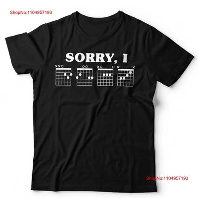 Sorry I DGAF T-shirt Gitaarakkoorden Gitarist Grappige Vaderdag Slogan vintage Gewassen mode Top Voor Dagelijkse Kleding Veelzijdig