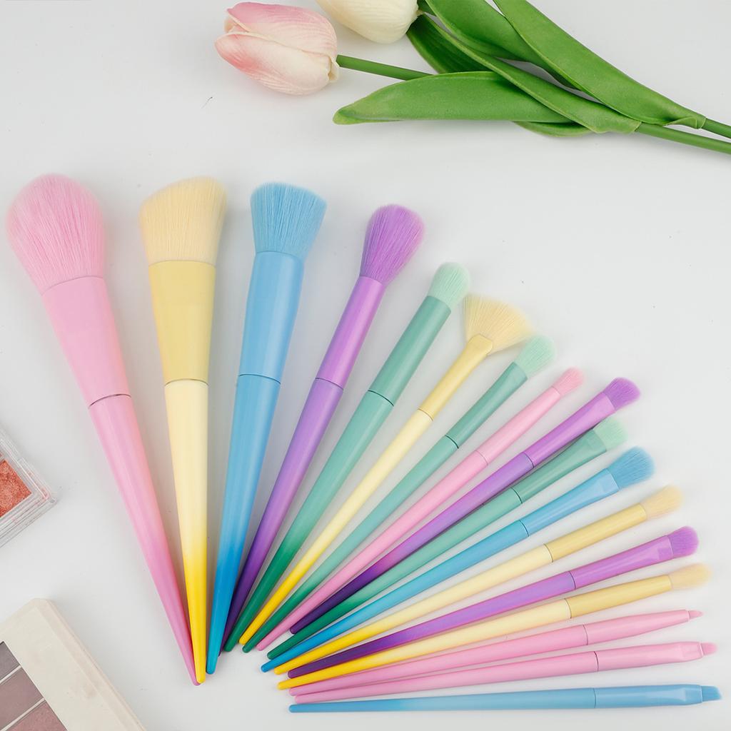 17 Kleuren Meerkleurige Make-up Kwasten Kleur Kwasten Make-up Kwast Set Make-up Tools Volledige Set