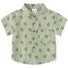 K-style Children's Clothing Kids Stand Collar Short Sleeve Shirt Boys Bear Printed Shirt Summer Baby V Neck Half Sleeve Tops