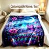Butterfly Theme Soft Blanket Personalized Custom Name Text Print Warm Blanket Home Sofa Bedroom Decor