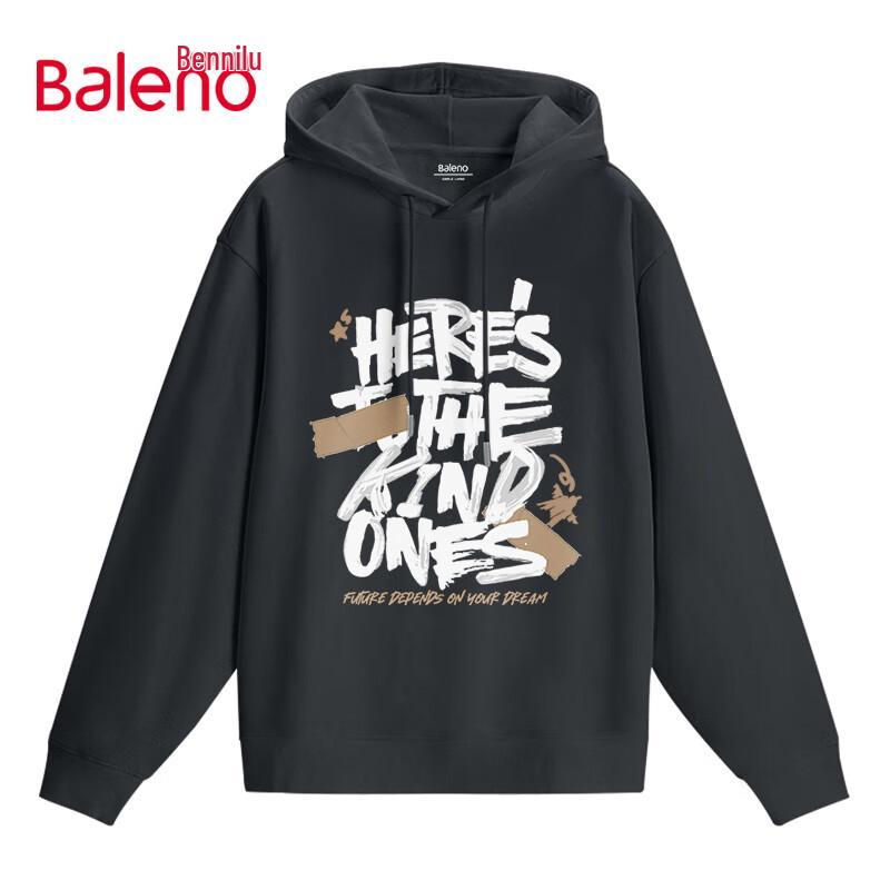 Baleno Men's Heavyweight American Graffiti Hooded Sweatshirt