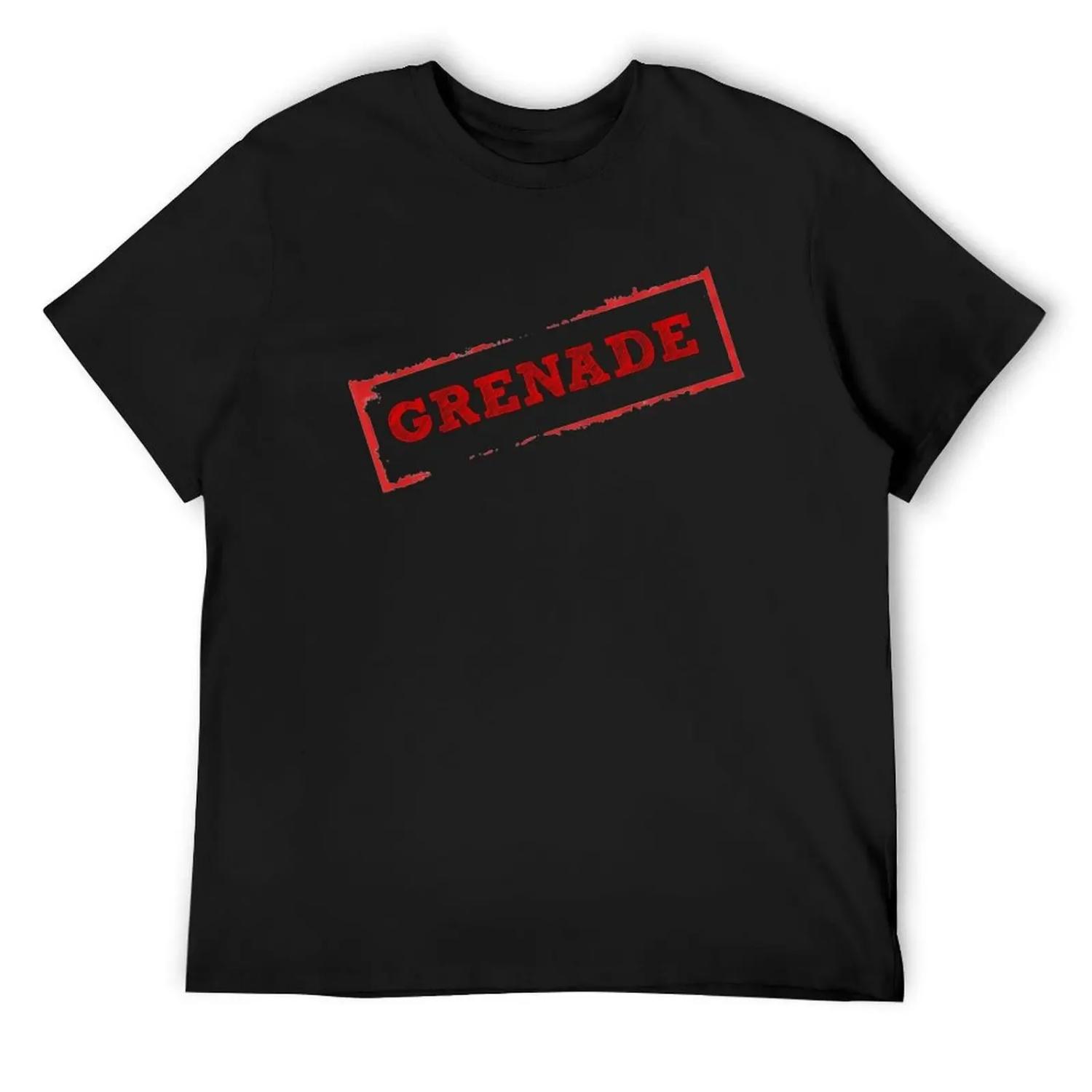 

Grenade stamp T-Shirt quick drying customs design your own oversized t shirt cotton graphic tees men tshirt XXXXXL різнокольоровий