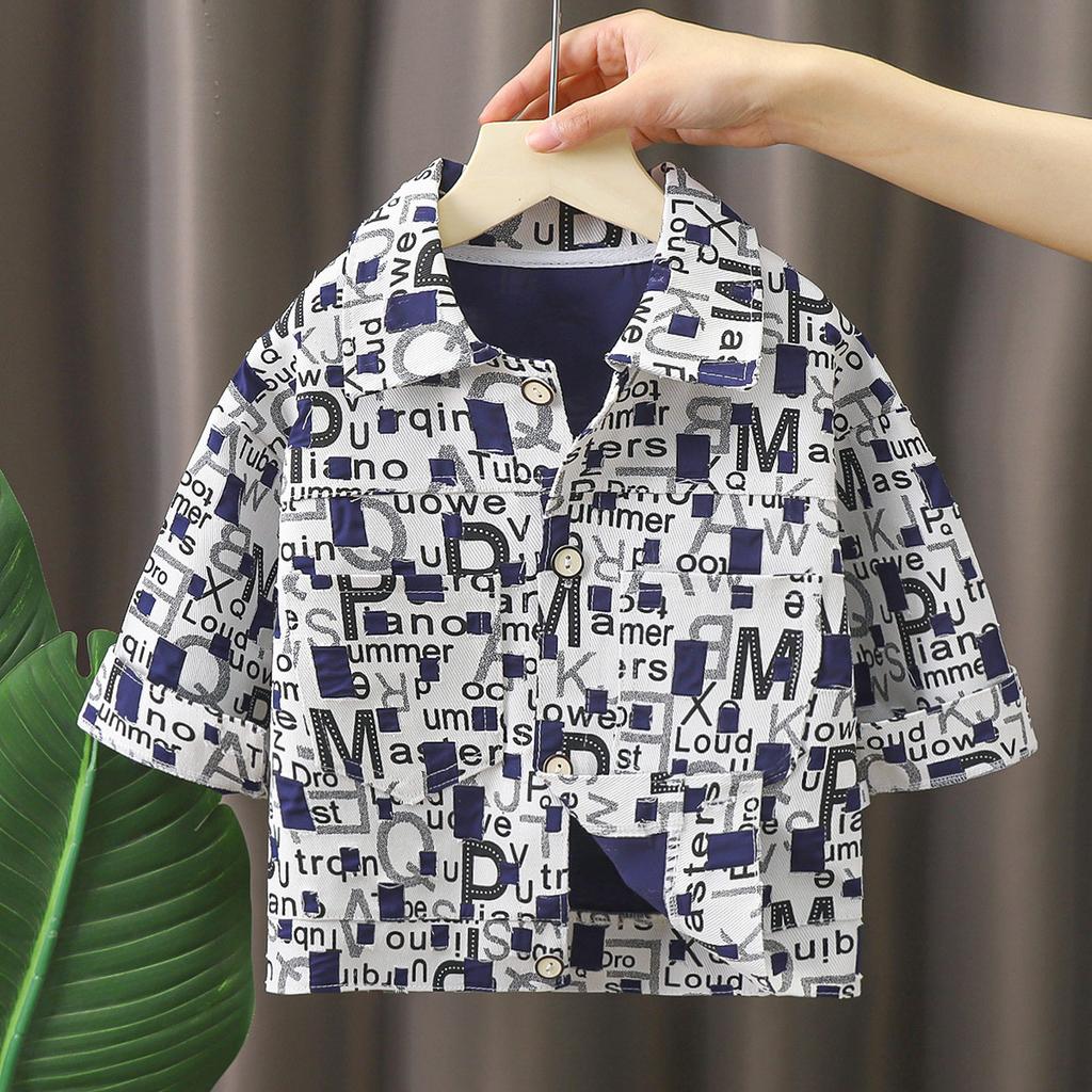 Children's Cotton Denim Jacket Fall Long Sleeve Shirt Jacket for Boys and Girls