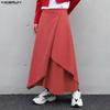 INCERUN Men Elastic Waist Irregular Pleated Gothic Skirt  Culottes