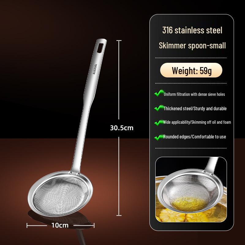 Ложка-шумовка из нержавеющей стали 316 - Мелкоячеистая половник для горячего горшка и сепаратор масла