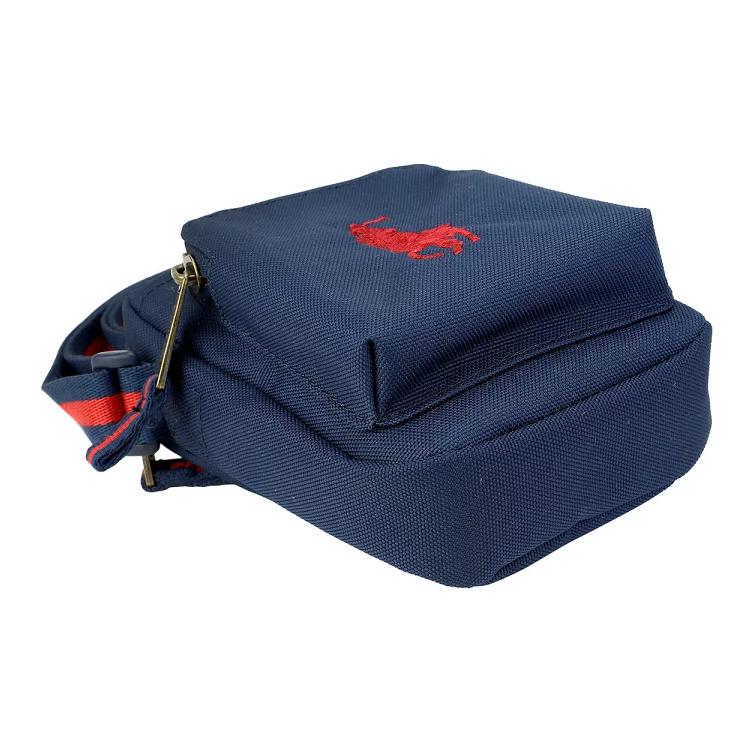 Polo Ralph Lauren Embroidered Logo Polo Pony Pattern Polyester Shoulder Bag Kids Bags Navy-Blue 9AR011BCV