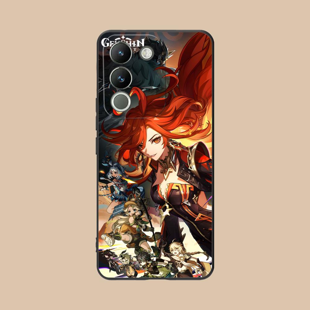 Game GI Mavuika Matte TPU Mobile Phone Case for VIVO Y77 76 75 74 73 72 58 56 55 51 50 38 36 Y19 Y18 Y03 Y01 5G Colorful Cover