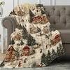 Christmas Snowy Village Blanket - Soft Warm Plush | All-Season Throw for Sofa Bed Travel Camping, Holiday Decor