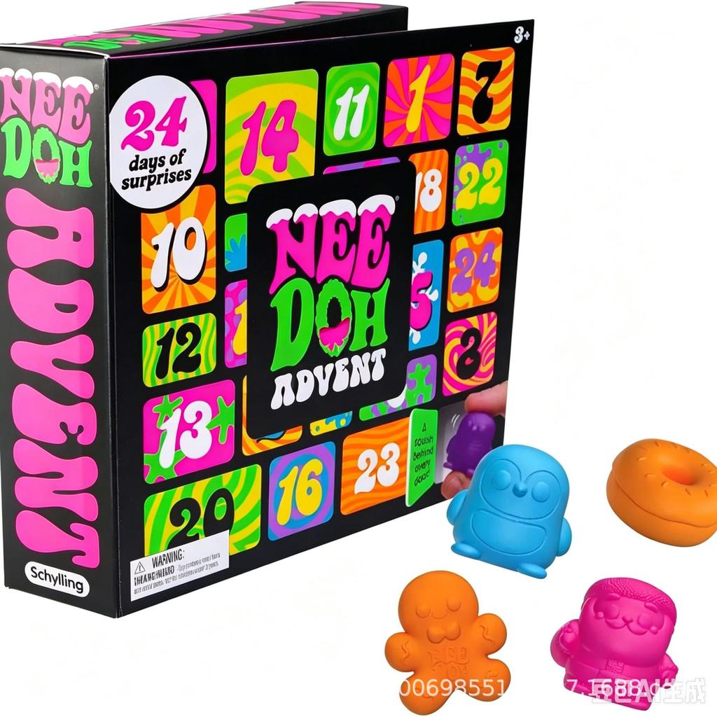 Neuer Schylling Nee Doh Squishmas Weihnachts-Adventskalender - 24er-Pack