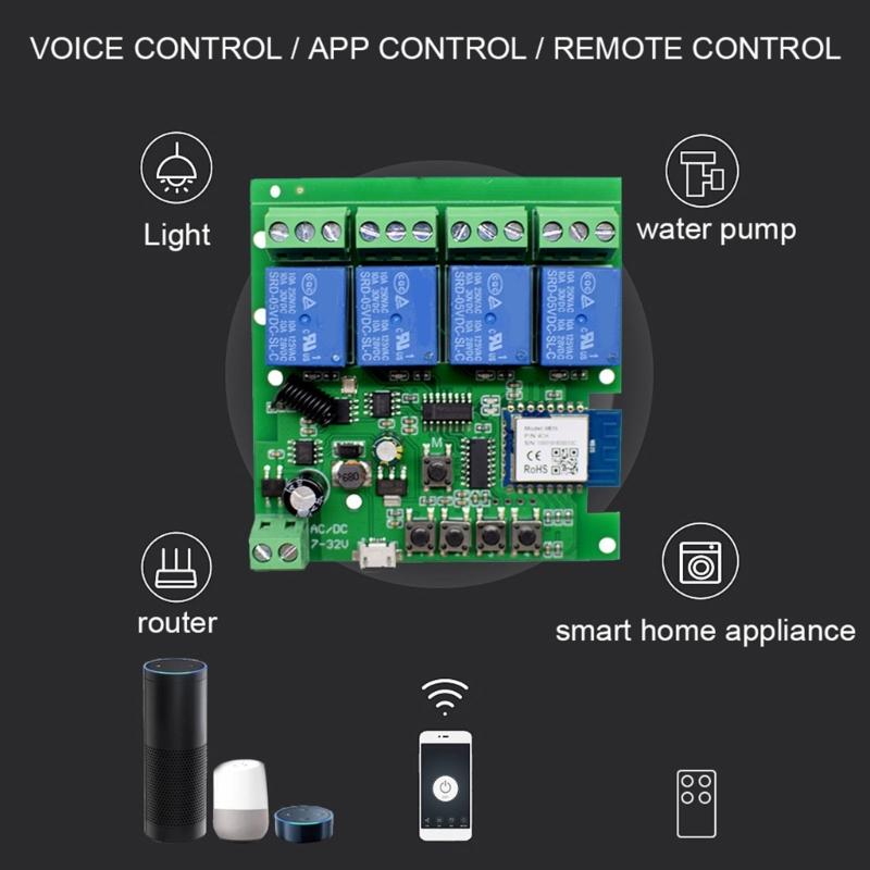 Remote Control Light es WiFi Wireless es Modules 7-32V 4CH WiFi Light es Garage oor Controller