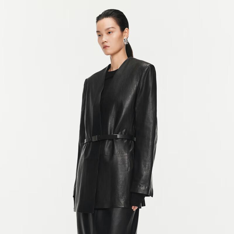 JNBY 2024 Autumn Women's Loose Faux Leather Jacket