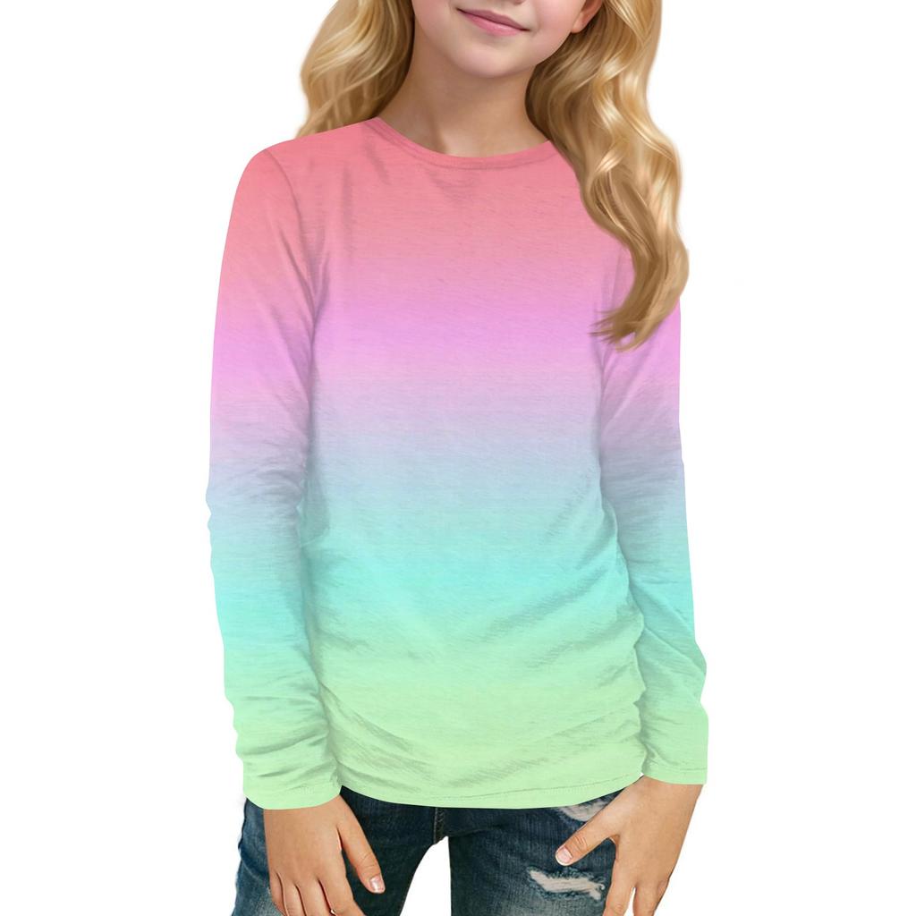 Children's Long-sleeved O-neck Top Printed Daily Casual