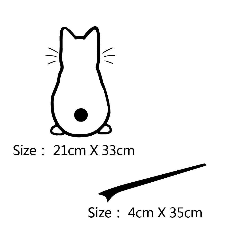 Funny Cartoon White Cat Car Sticker Auto Rear Windshield Sitting Cat Decals Cute Window Glass Decoration