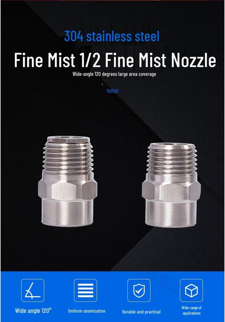 High-Pressure Stainless Steel Spray Nozzle for Dust Removal, Humidification, Cooling, and Outdoor Disinfection