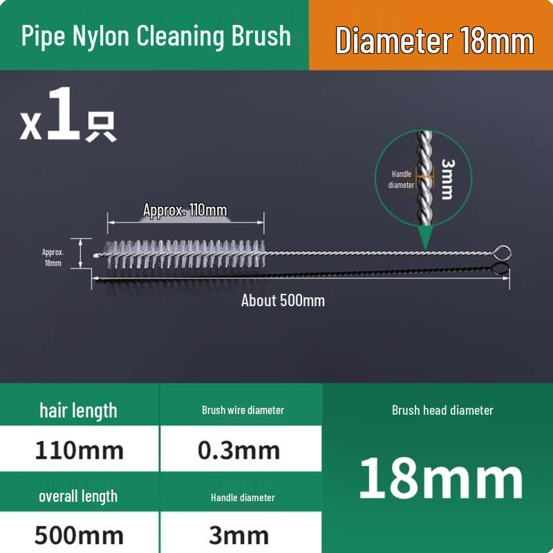 Long-Handled Nylon Pipe & Tube Cleaning Brush