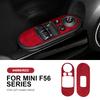 AMBERMILE Italian Top Suede Door Window Lifter Switch Panel Sticker for Mini Cooper F56 JCW Decal Trim interior Car Accessories