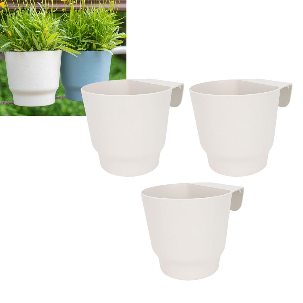 Hanging Flower Pot Efficient Drainage System Fence Hanging Bucket Pot for Balcony Garden Handrail