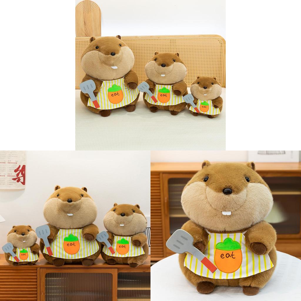 Plush Marmot Toy With Short Pile Fabric For Kids Sleep Pillow Companion