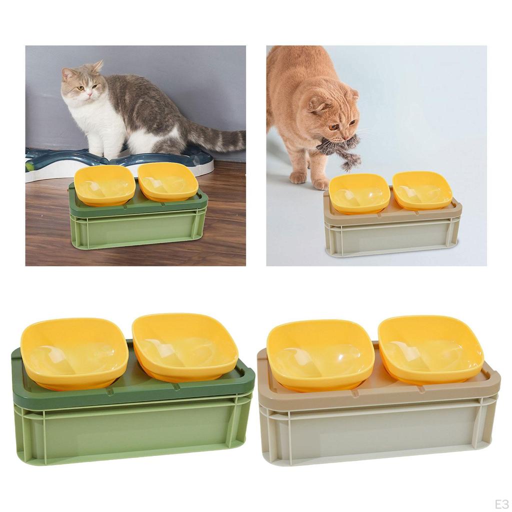 Rutschfeste Katzennäpfe 2er Pack Grau | Mit Saugfüßen & Erhöhtem Rand | Anti-Verschütten Für Futter & Wasser