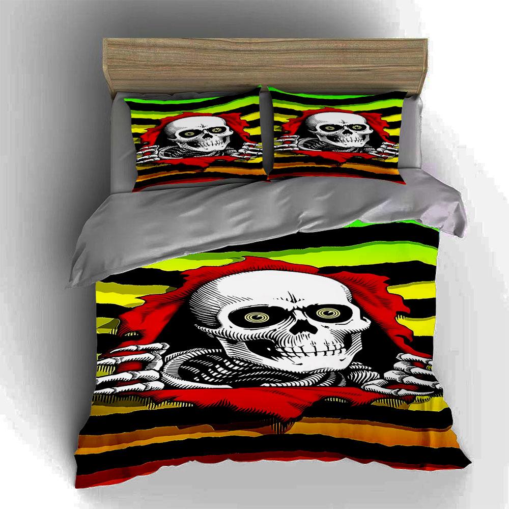 Skull with stripes Bedding Duvet cover sets Duvet covers Pillowcases gifts (1 * Duvet Cover 2 * Pillowcases, without duvet insert)