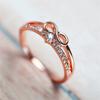 Huitan Stylish Bow Gathering Jewelry Shape Finger Finger Ring Women Infinity Sign Cubic Zirconia Rings Voguish Stylish Finger Accessories Daily Wear