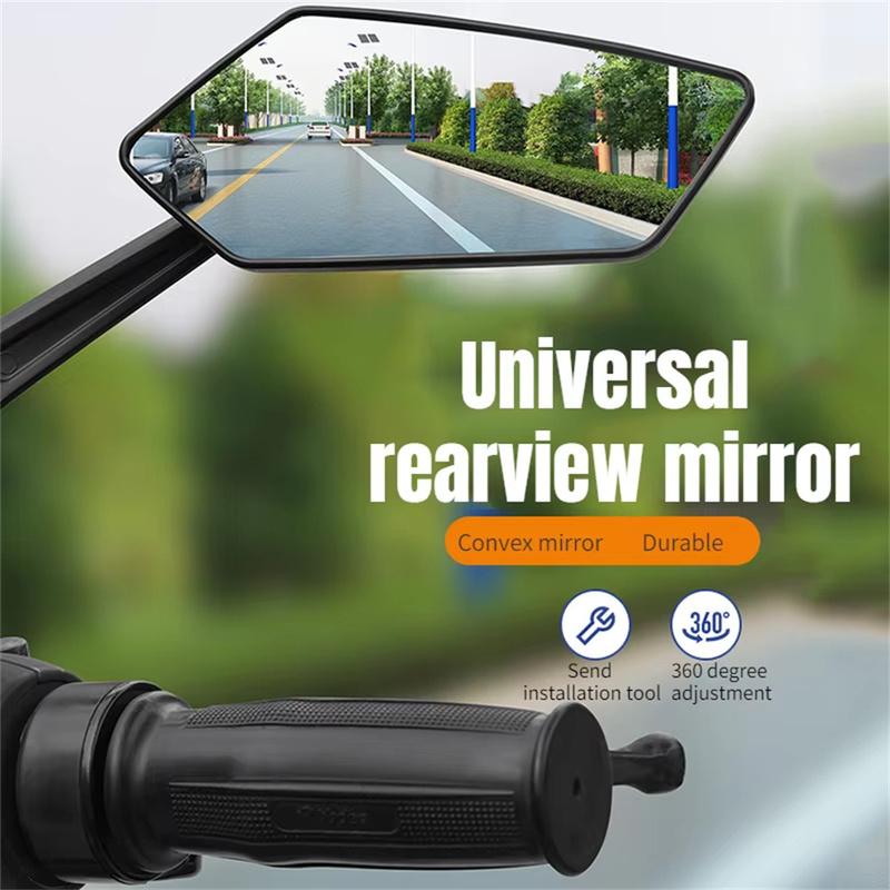 1 Pair Bicycle Rear View Mirror Bike Cycling Clear Wide Range Back Sight Rearview Reflector Rotate 360 ° Adjustable Handlebar