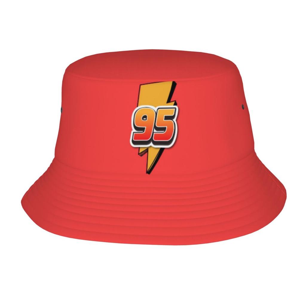 Custom Lightning McQueen Cars Bucket Hat for Unisex Women Printed Cartoon Summer Travel Beach Outdoor Camping Cap