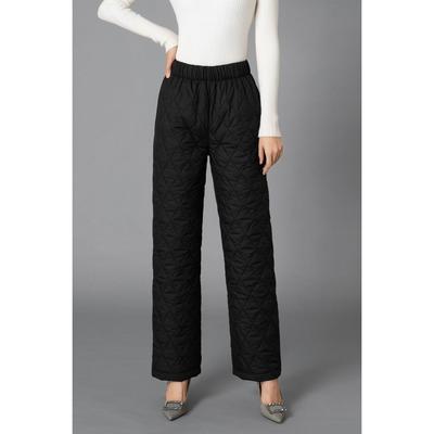 Women Winter Thicked Thermal Quilted Cotton Trousers Middle Aged Elderly Mama Solid Comfortable Warm Pants