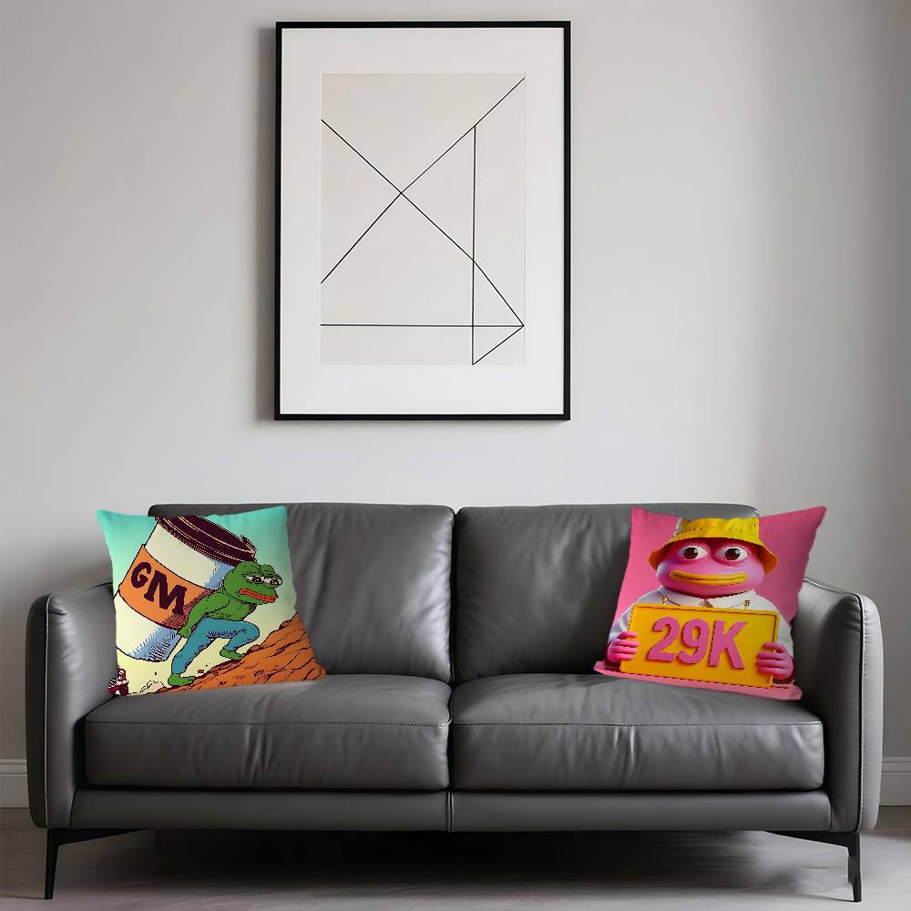 Cartoon P-Pepe The Frog Pillow Cover Design Cushion Cover Decor Holiday Decorati