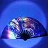 33cm Large Folding Hand Rave Fan Chinease/Japanese Music Colorful Fan Gradient Reflective Festival Dance Fan Fan Gifts Fold Q4C5