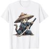 Japanese Art Cat Ninja Ukiyo-e Anime Style Samurai Cat Men Women Girls Kids T-Shirt
