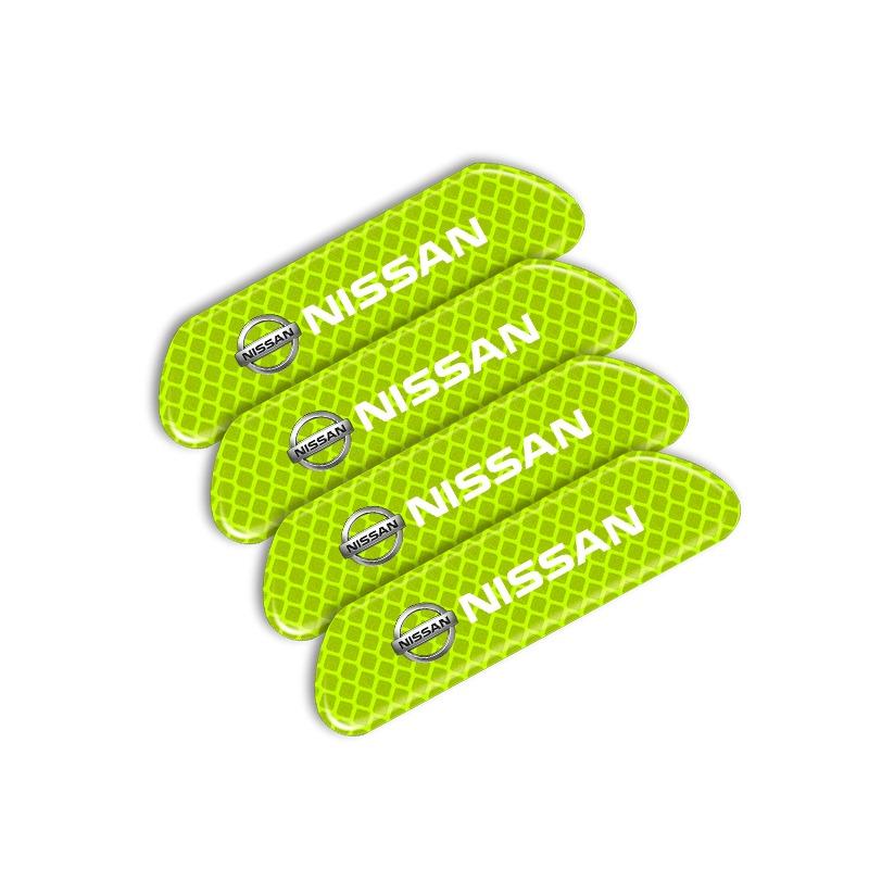 4PCS Car Door Safety Warning Reflective Mark 3D Sticker Car Accessories For Nissan Nismo Qashqai J11 J10 Juke X Trail T32 Tiida Teana Skyl