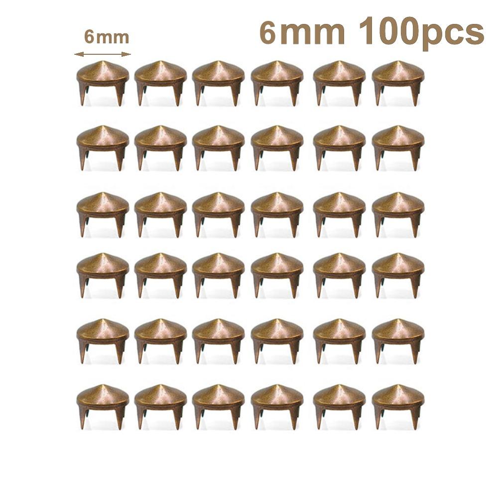 

100pcs New 6-10mm 4 Claw Rivets DIY Metal Brass Round Spike Studs Leather Craft Punk Solid Nail Luggage Craft