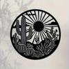 Minimalist Cactus Sunset Sand Metal Wall Art, Durable Outdoor Sign Home Party Decor Classic Hanging
