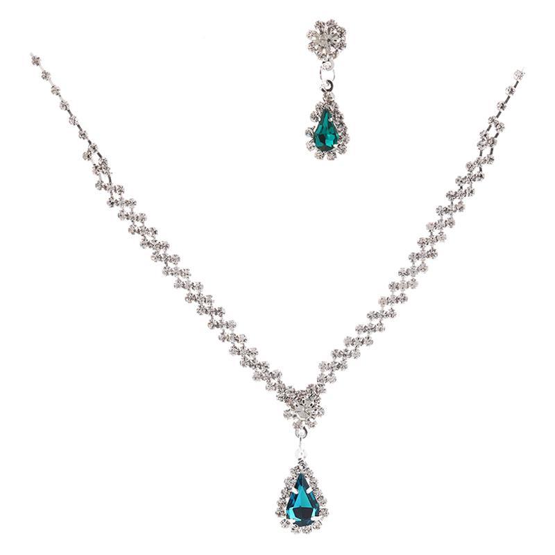 Light Luxury Fashion Gorgeous Inlaid Diamond Women Necklace Earrings Bracelet, Wedding Dinner Accessories