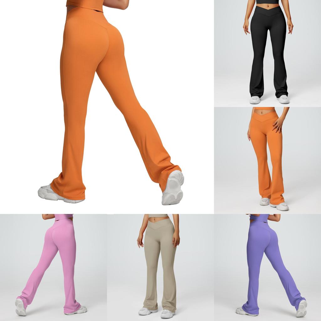Yoga Pants Women High Waist Flared Leggings With Stretch For Running And Fitness