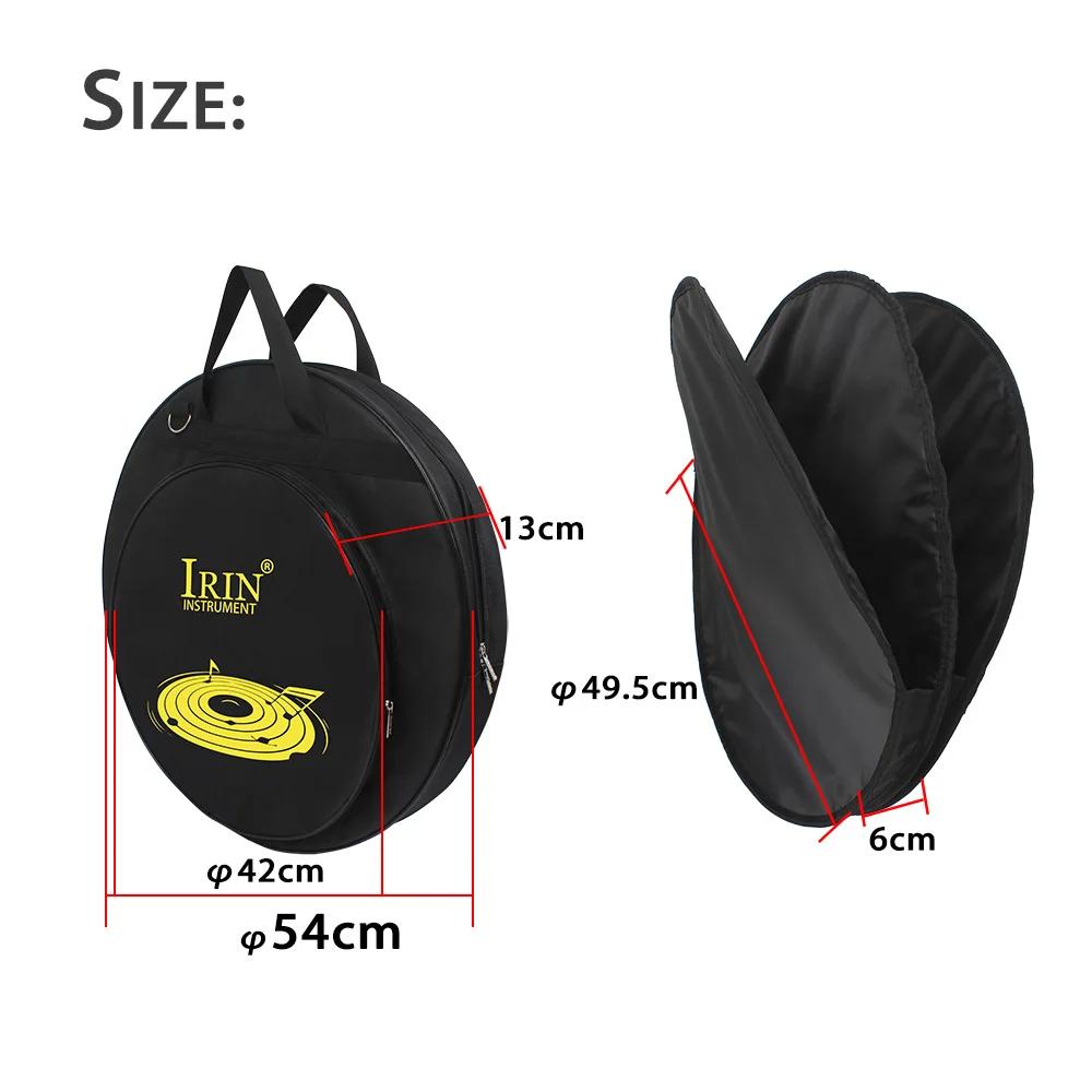 IRIN 21Inch Cymbal Bag Triple Pocket Handbags Removable Foldable Strap Oxford Cloth Backpack Percussion Instruments Accessories