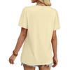 Women's Casual Fashion Round Neck Color Pleated Short Sleeve T,shirt Top