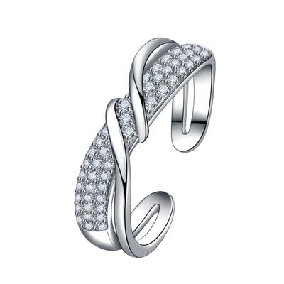 Open Personalized Trendy Temperament Lightning Line Vermiculite Ring
