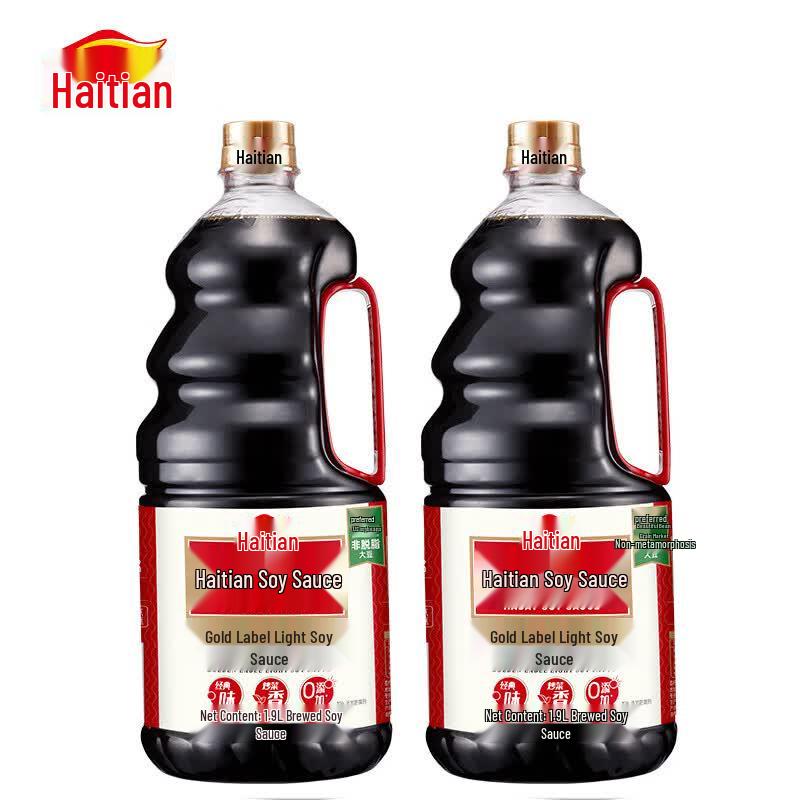 Haday Gold Label No Preservatives Light Soy Sauce 2-Pack (1.9L Each)
